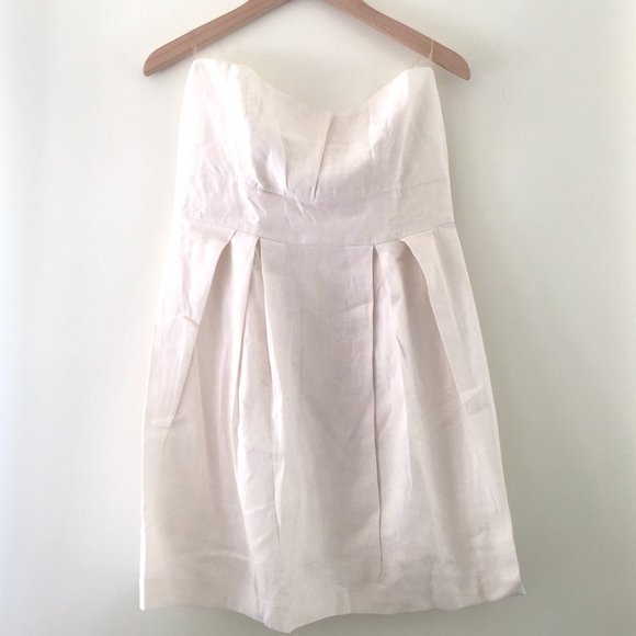 Strapless Lined Linen Dress - Picture 1 of 6